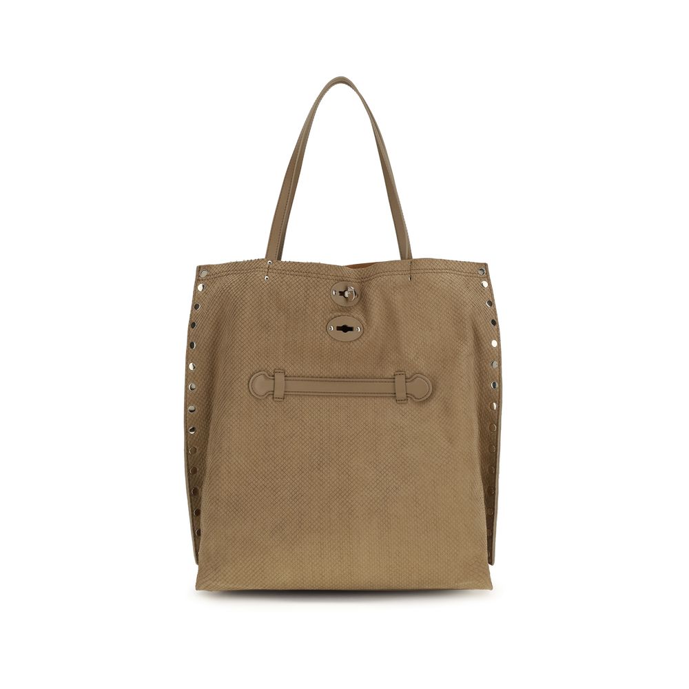 Zanellato Beige Calf Leather Tote Bag