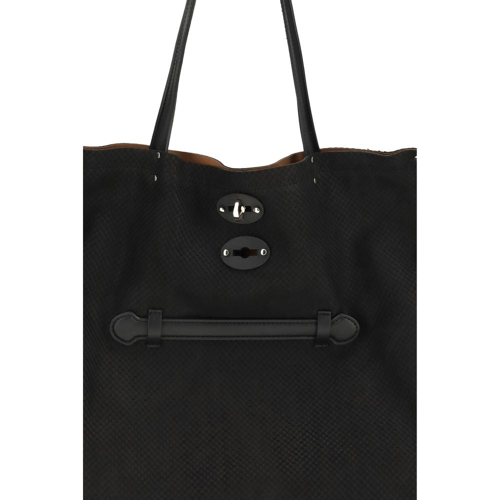 Zanellato Black Calf Leather Tote Bag