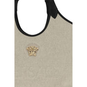 Versace Beige Cotton Shoulder Bag