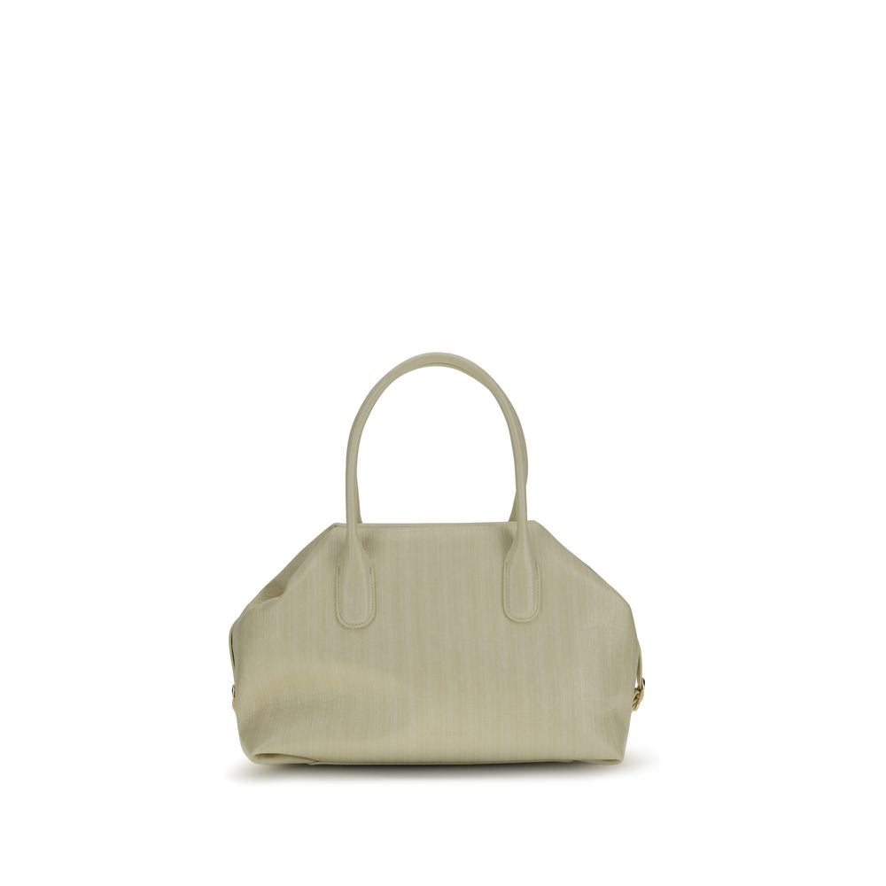 THEMOIRè Cream Polyurethane Shoulder Bag