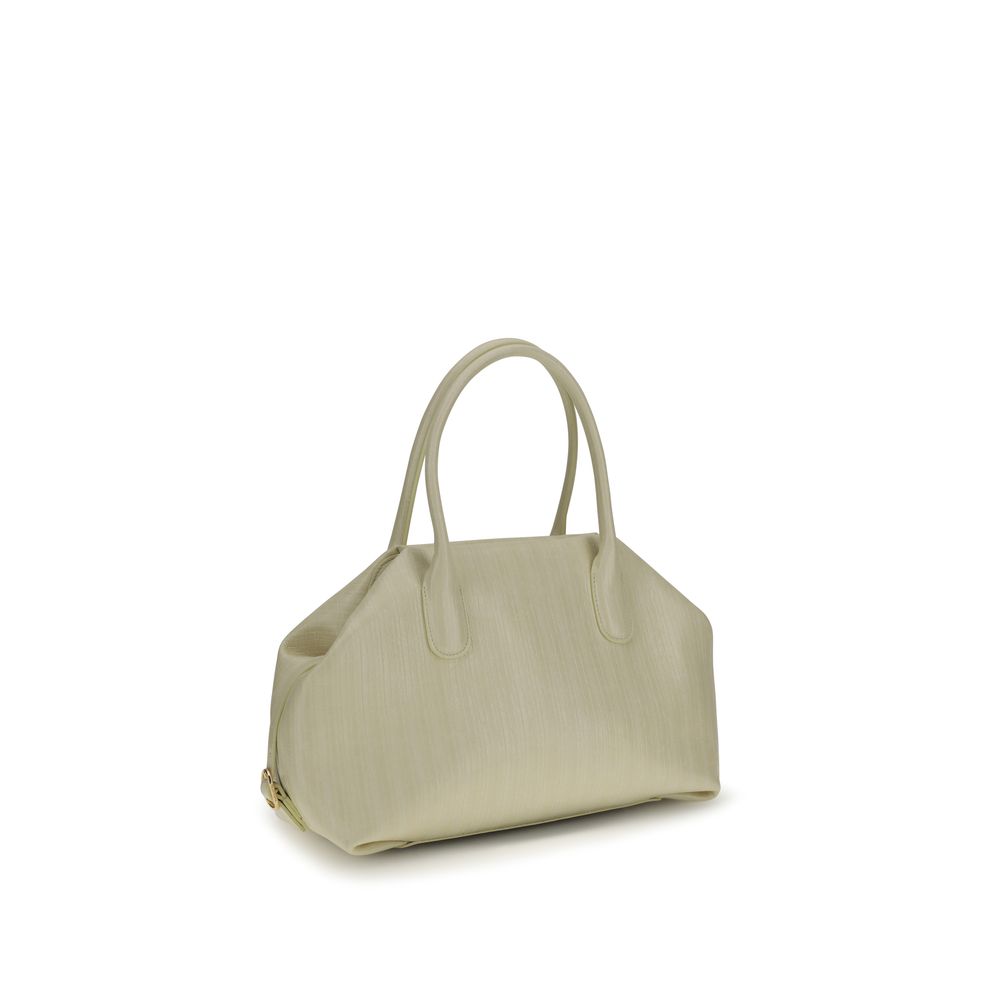 THEMOIRè Cream Polyurethane Shoulder Bag