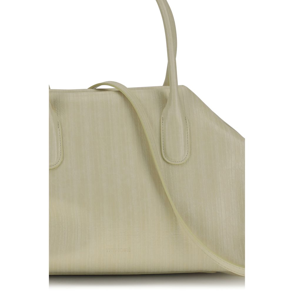 THEMOIRè Cream Polyurethane Shoulder Bag