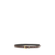 Saint Laurent Brown Calf Leather Slim Belt