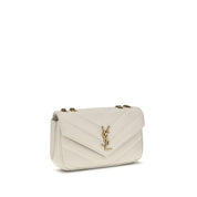 Saint Laurent Cream Lambskin Shoulder Bag