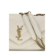 Saint Laurent Cream Lambskin Shoulder Bag