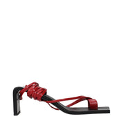 Jil Sander Red Leather Flip-Flop Sandals