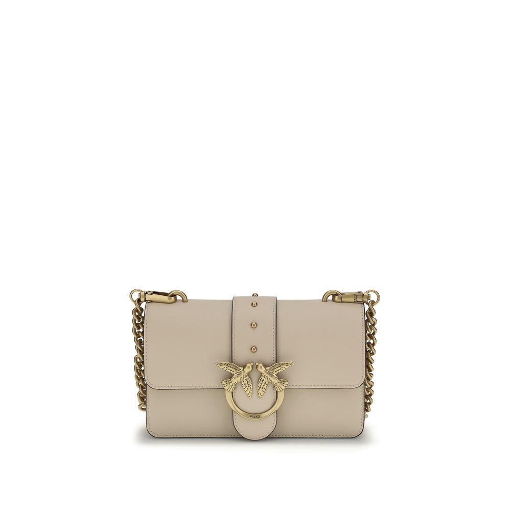 PINKO Beige Calf Leather Shoulder Bag