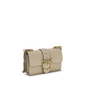 PINKO Beige Calf Leather Shoulder Bag
