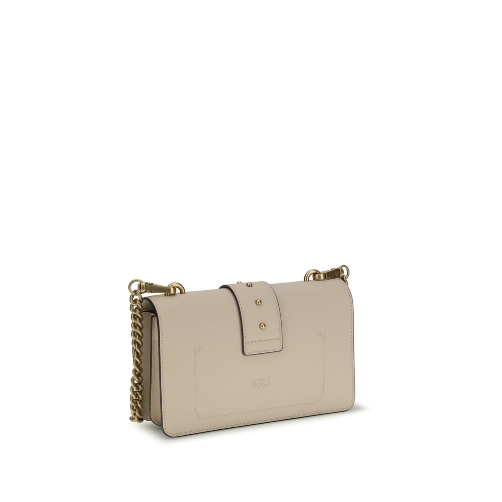 PINKO Beige Calf Leather Shoulder Bag