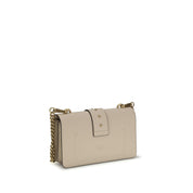PINKO Beige Calf Leather Shoulder Bag