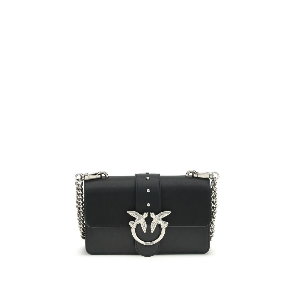 PINKO Black Calf Leather Shoulder Bag