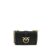 PINKO Black Calf Leather Shoulder Bag