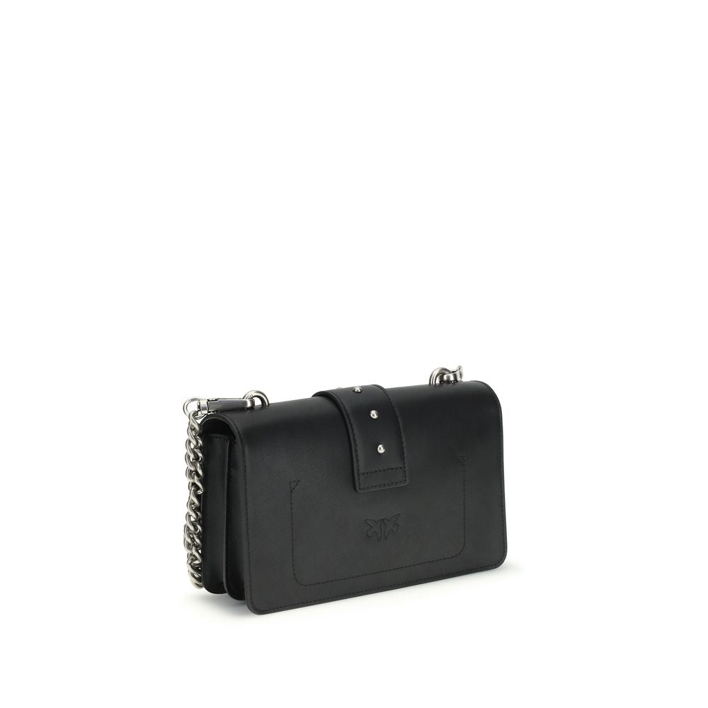 PINKO Black Calf Leather Shoulder Bag