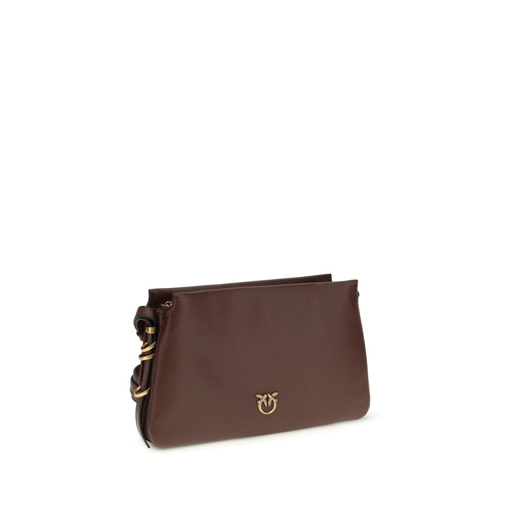 PINKO Brown Calf Leather Shoulder Bag