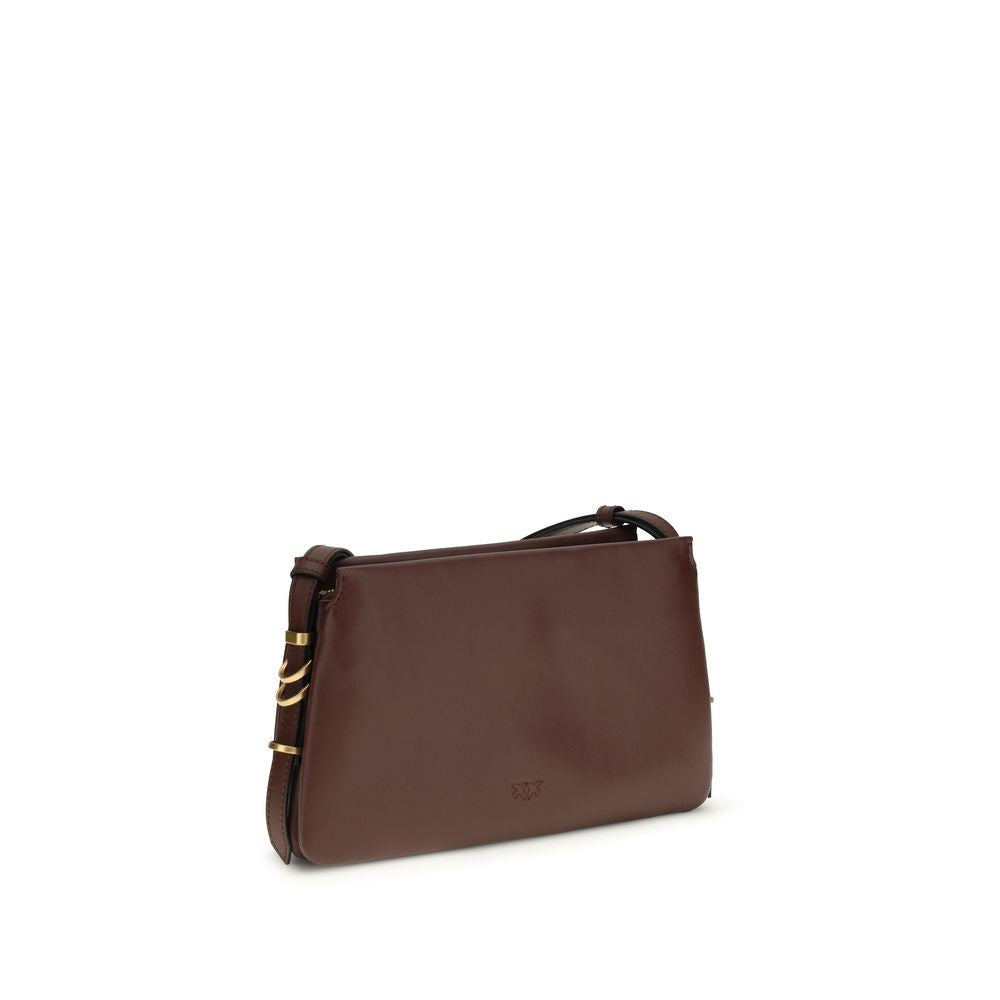 PINKO Brown Calf Leather Shoulder Bag