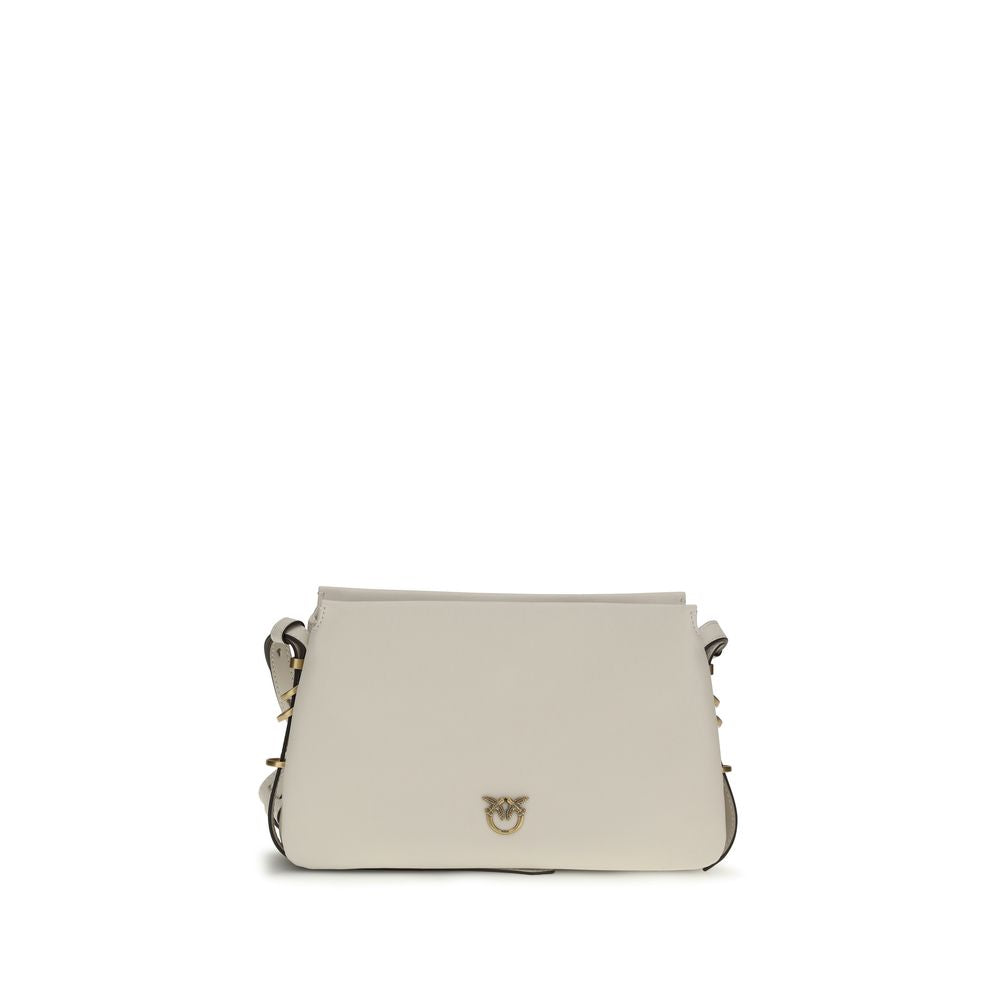 PINKO White Calf Leather Shoulder Bag