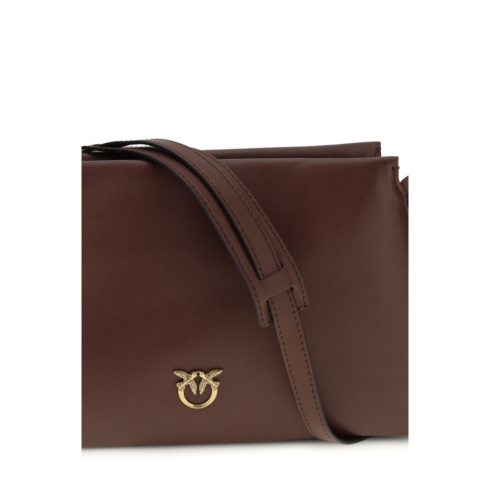 PINKO Brown Calf Leather Shoulder Bag