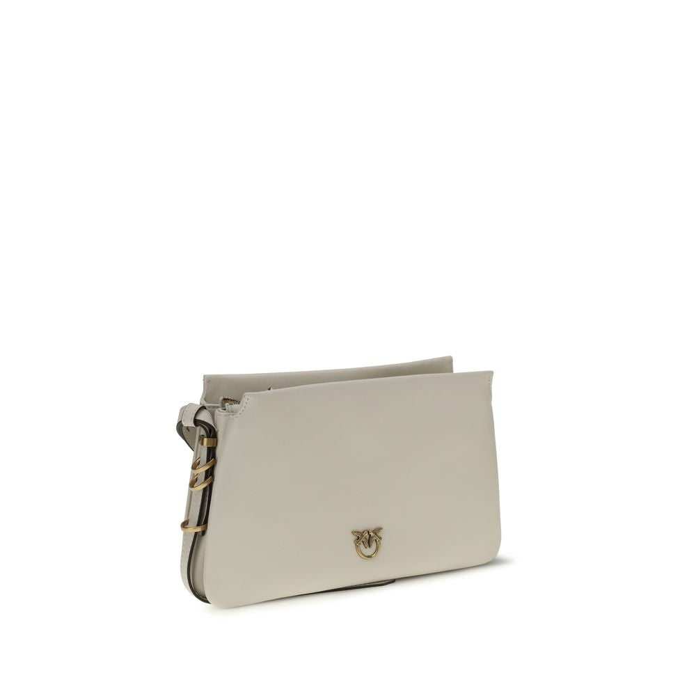 PINKO White Calf Leather Shoulder Bag