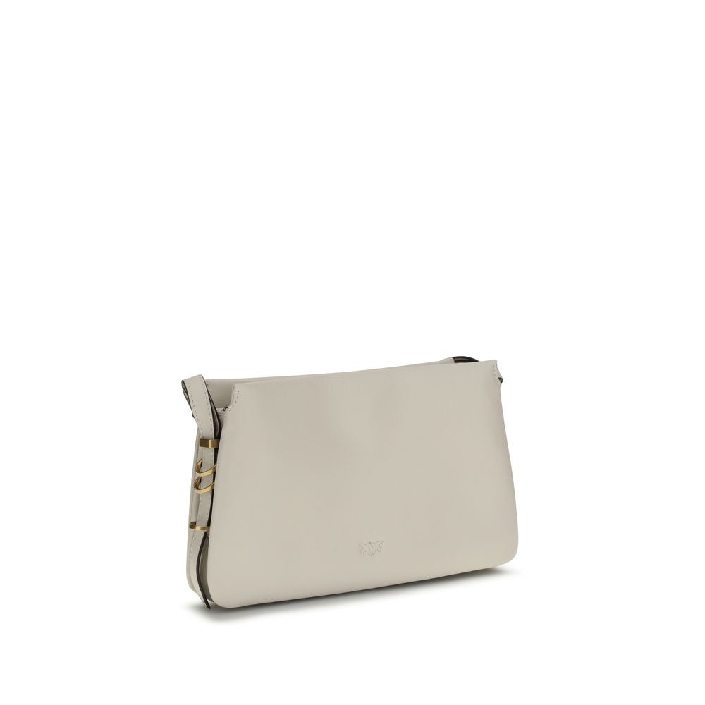 PINKO White Calf Leather Shoulder Bag