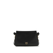 PINKO Black Calf Leather Shoulder Bag