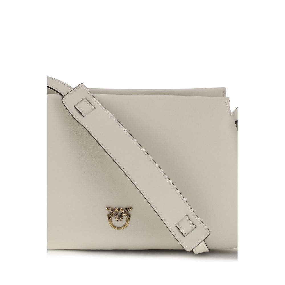 PINKO White Calf Leather Shoulder Bag