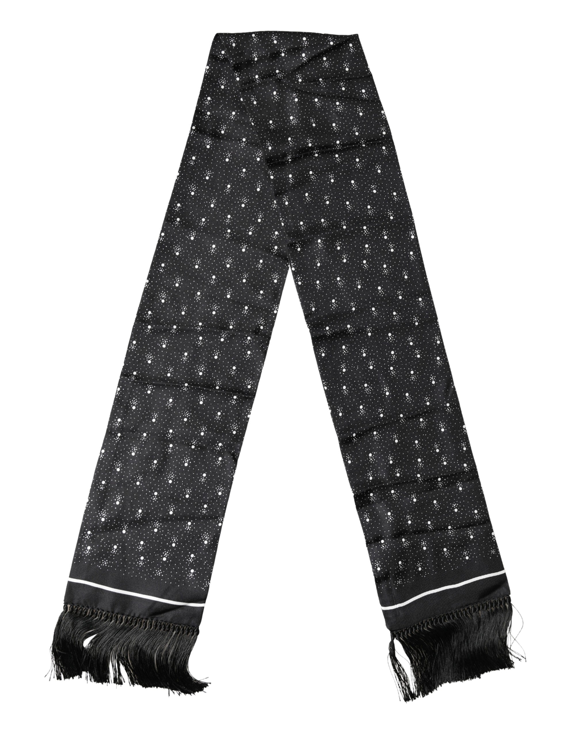 Dolce &amp; Gabbana Black White Silk Foulard Scarf