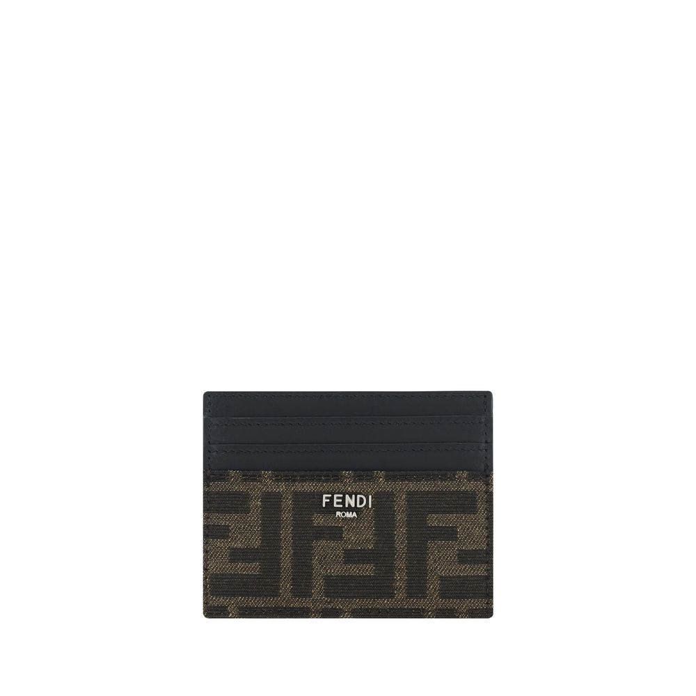 Fendi Brown Calf Leather Card Holder