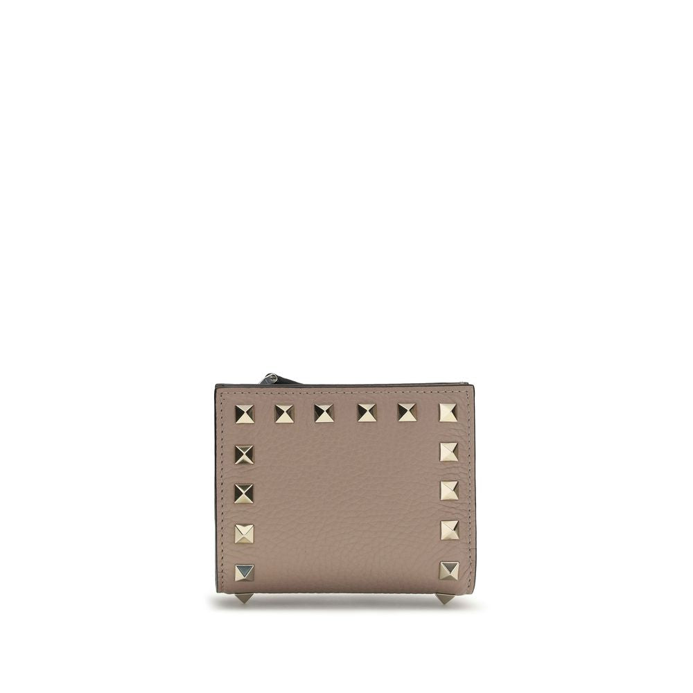 Valentino Garavani Gray Grained Leather Wallet