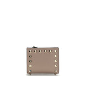 Valentino Garavani Gray Grained Leather Wallet