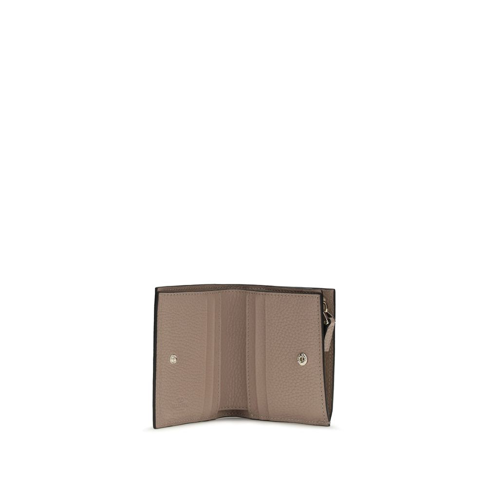 Valentino Garavani Gray Grained Leather Wallet