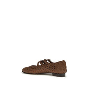 Carel Paris Brown Calf Leather Mary Jane Ballerinas