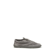 Brunello Cucinelli Gray Calf Leather Low Top Sneakers