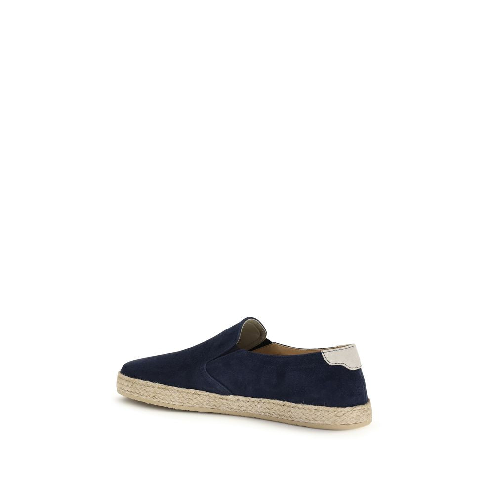 Brunello Cucinelli Blue Calf Leather Espadrilles