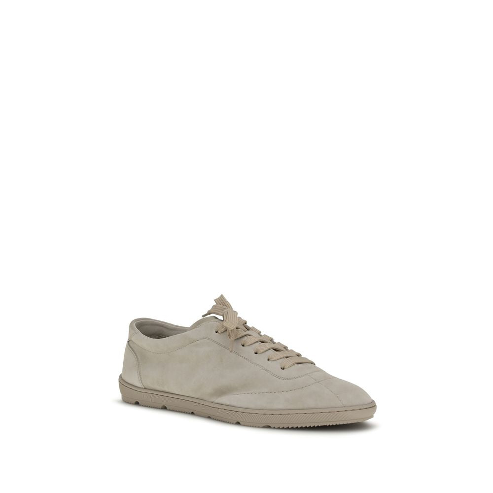 Brunello Cucinelli Beige Calf Leather Low Top Sneakers