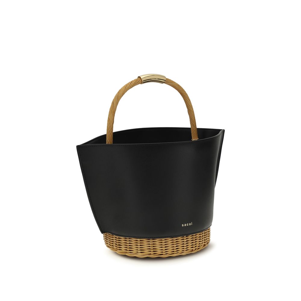 Sacai Black Calf Leather Shoulder Bag