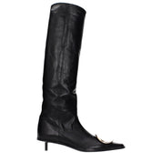 Jil Sander Black Leather Ankle Boots