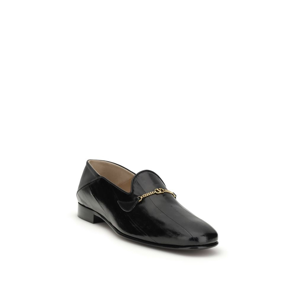 Valentino Garavani Black Calf Leather Loafers