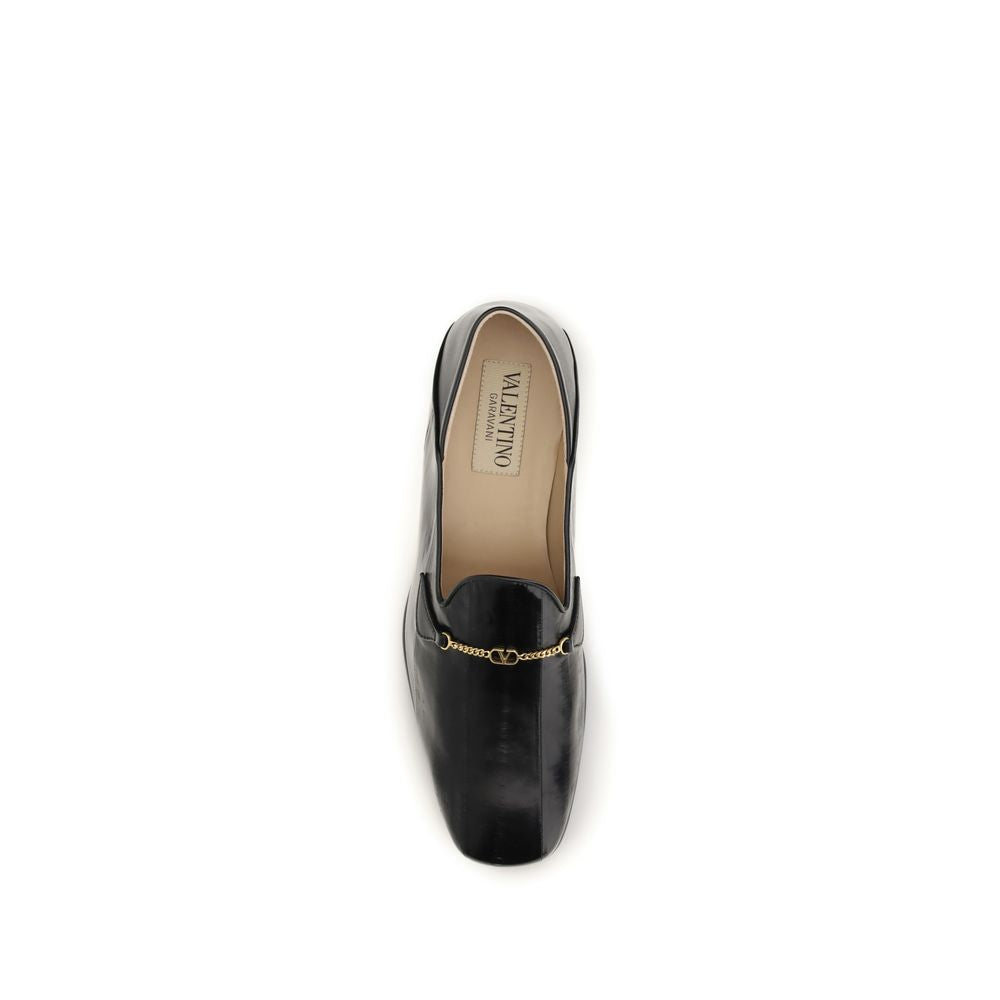 Valentino Garavani Black Calf Leather Loafers