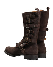 Dolce & Gabbana Brown Suede Combat Ankle Boots