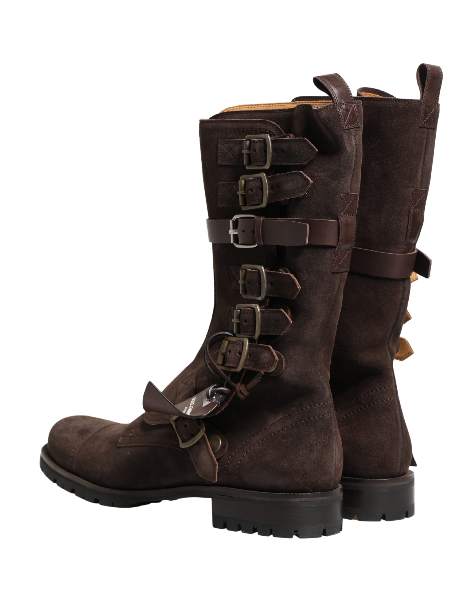 Dolce & Gabbana Brown Suede Combat Ankle Boots