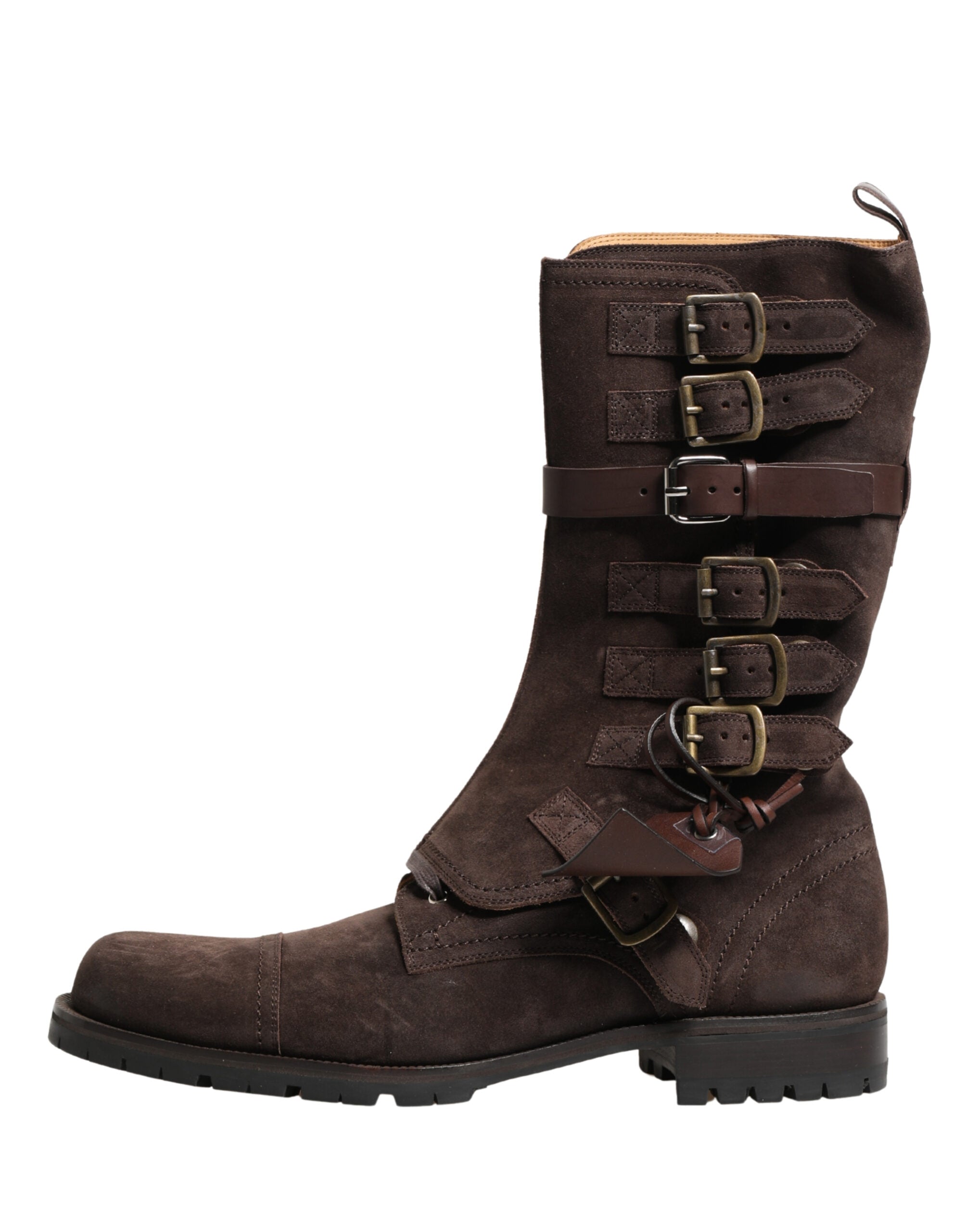 Dolce & Gabbana Brown Suede Combat Ankle Boots