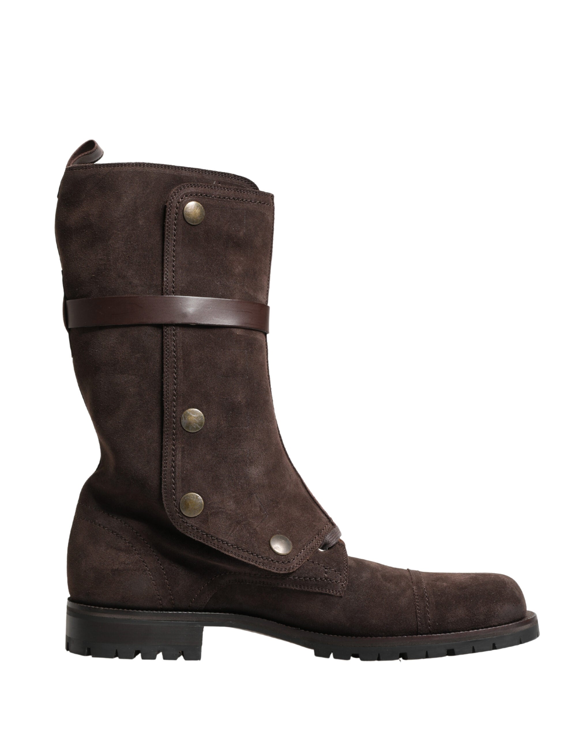 Dolce & Gabbana Brown Suede Combat Ankle Boots
