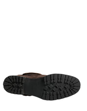 Dolce & Gabbana Brown Suede Combat Ankle Boots