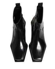 Dolce & Gabbana Black Leather Ankle Boots