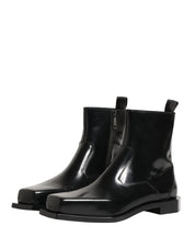 Dolce & Gabbana Black Leather Ankle Boots