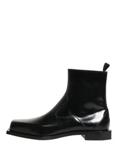 Dolce & Gabbana Black Leather Ankle Boots
