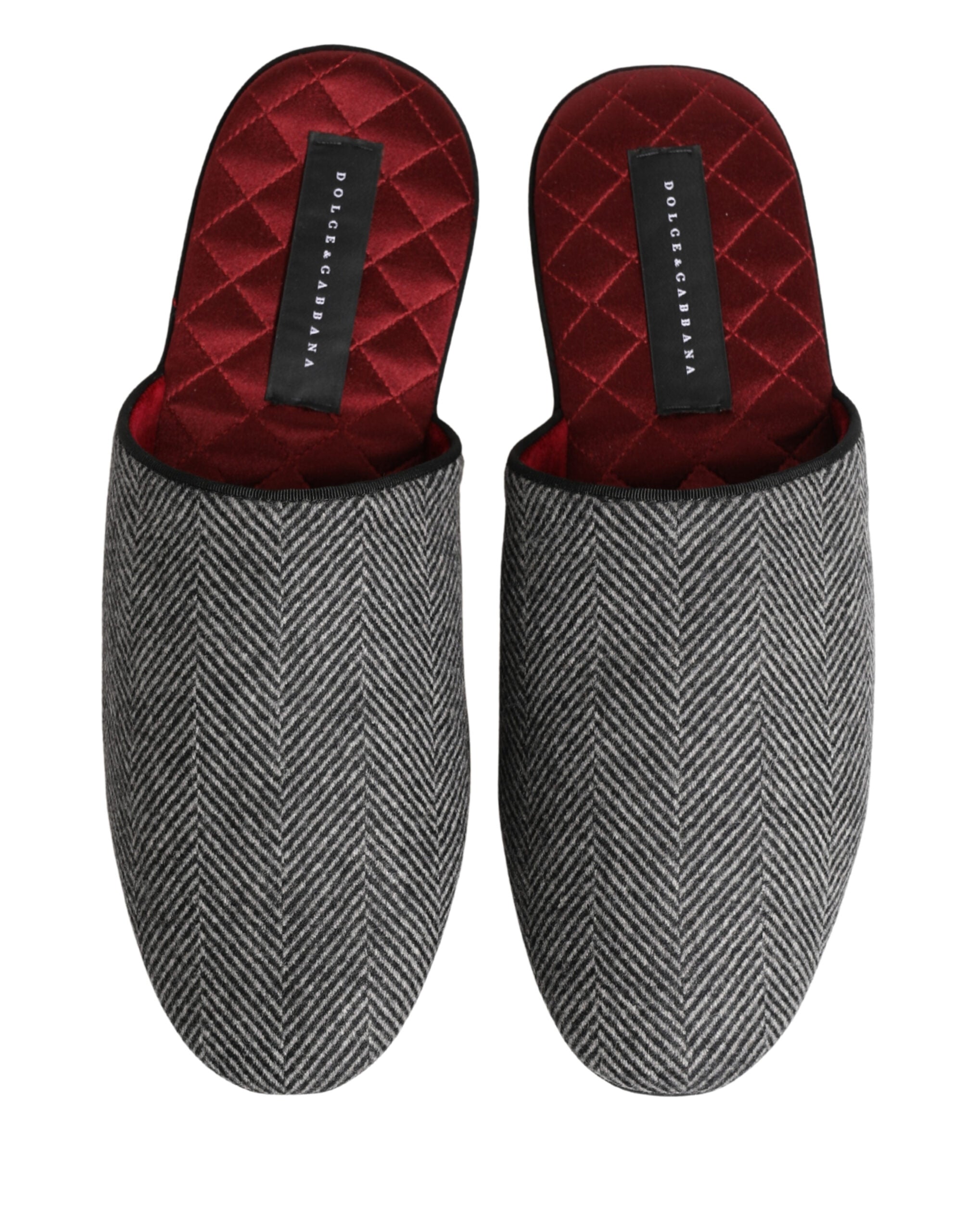 Dolce & Gabbana Grey Cashmere Slippers