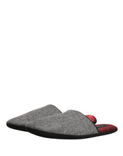 Dolce & Gabbana Grey Cashmere Slippers