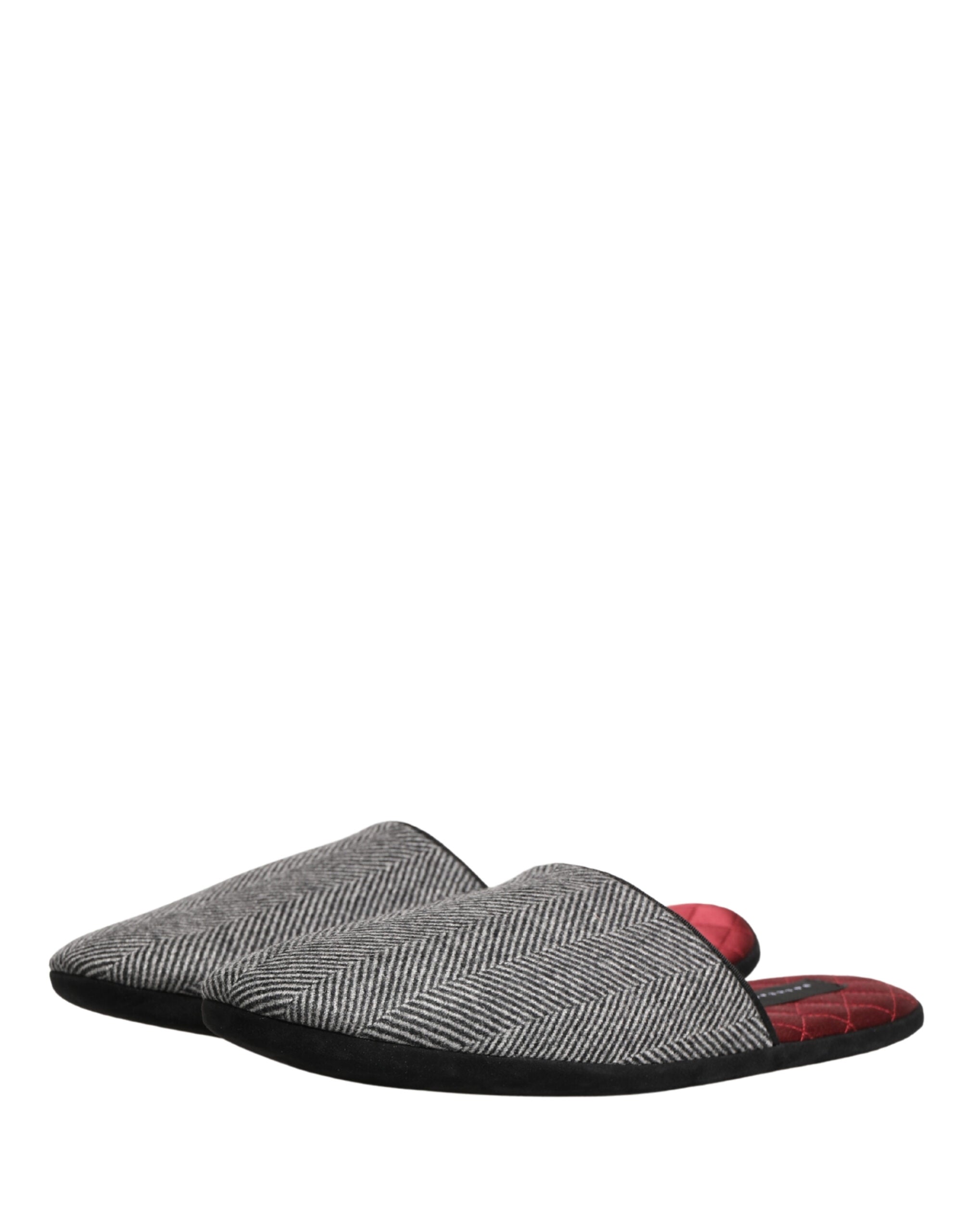 Dolce & Gabbana Grey Cashmere Slippers