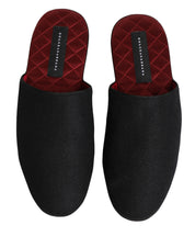 Dolce & Gabbana Black Wool Cashmere Slippers